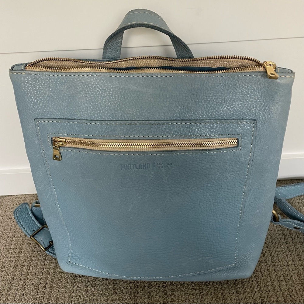 Portland Leather Sky Blue Backpack